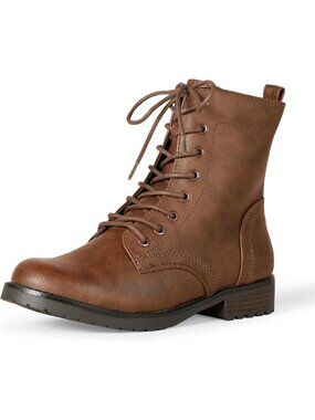 Lace-Up Combat Boots for Women with Lug Sole & Side Zipper - Stylish & Durable